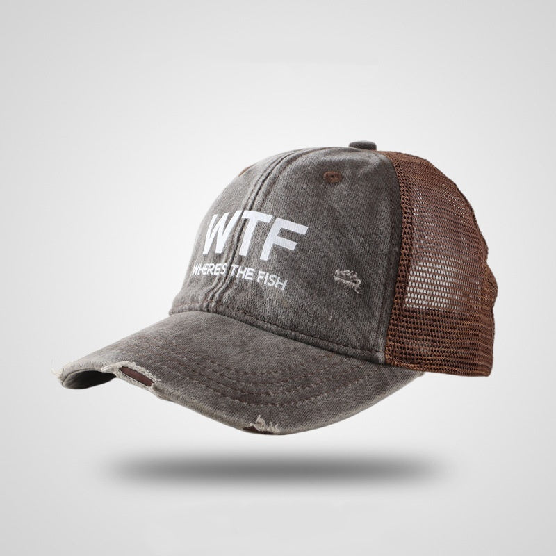 Couple's Letter Embroidered Washed Mesh Baseball Cap