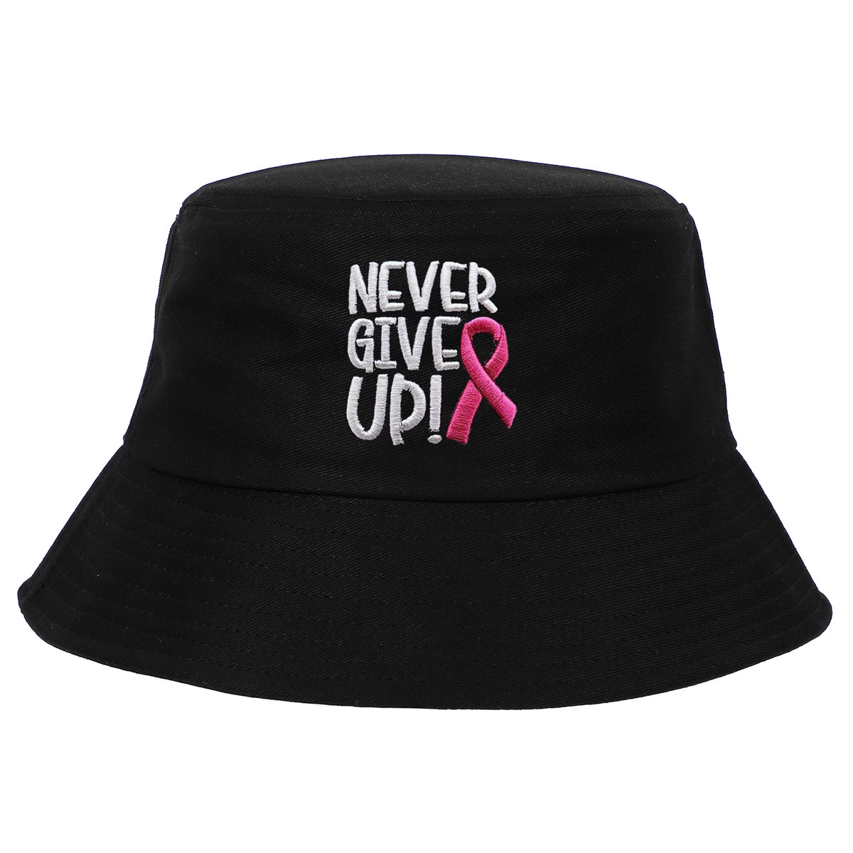 Breast Ribbon Embroidered Peaked Cap Baseball