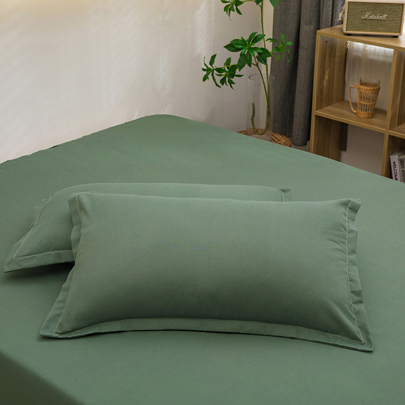 Pure Color Washed Cotton Pillowcase Single Pillowcase