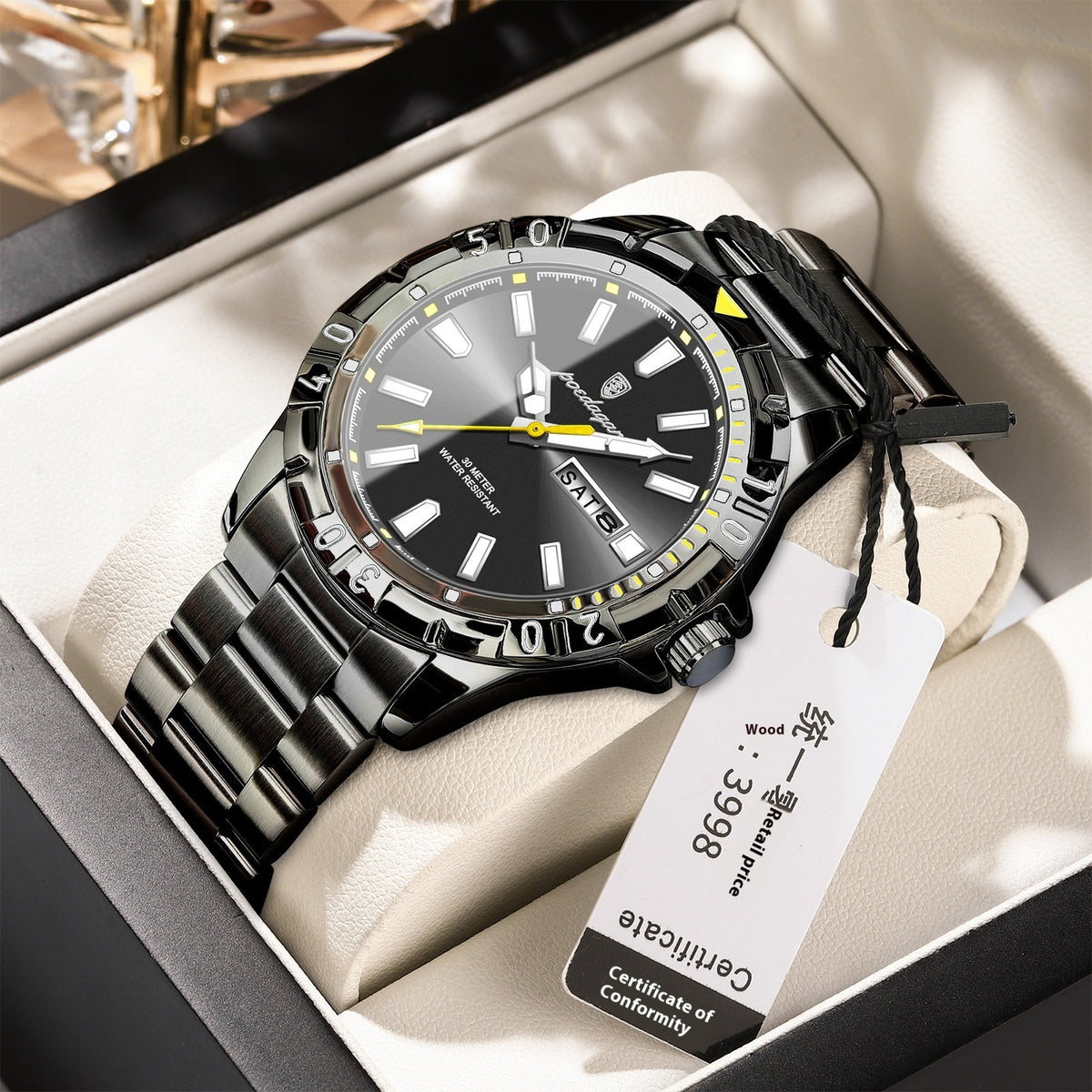 Swiss Brand Waterproof Fashion New Men's Super Strong Luminous Watch