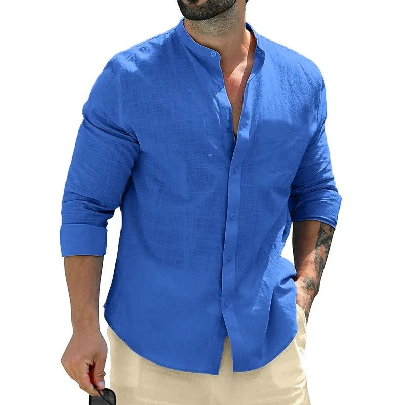 Autumn Mens Long Sleeve Shirts Cotton Business Men