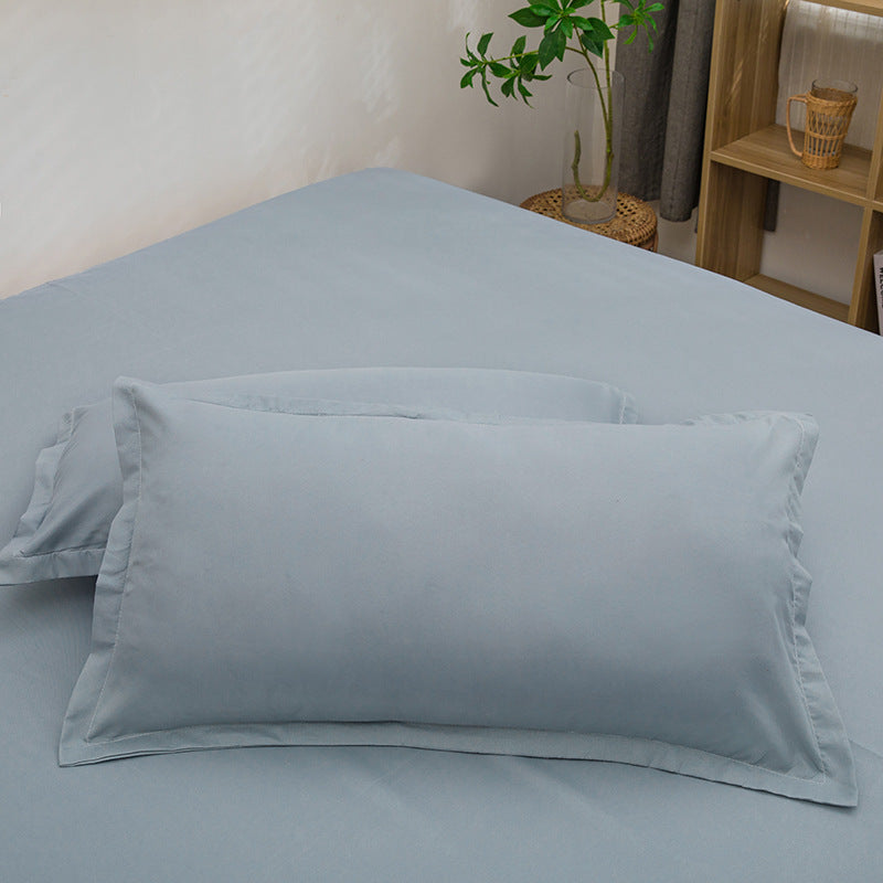 Pure Color Washed Cotton Pillowcase Single Pillowcase