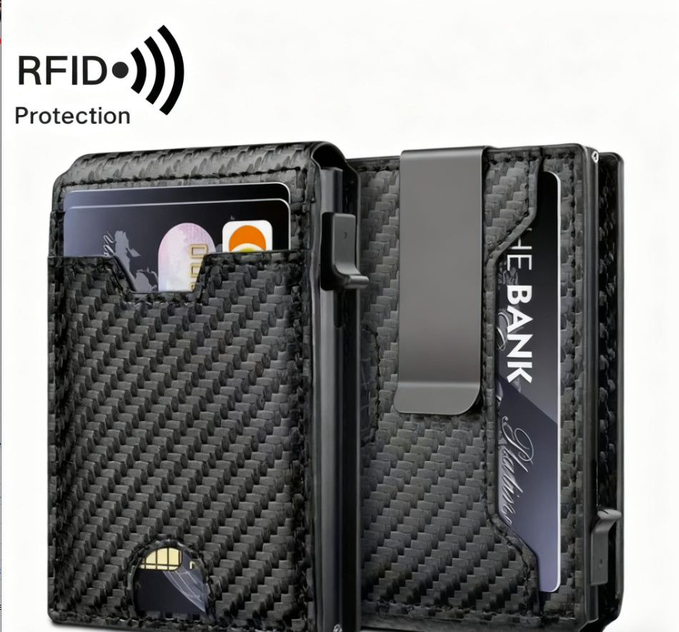 Business Card Holder Anti-theft And Anti-demagnetization Multi-function Automatic Card Pop-up Flip Cover