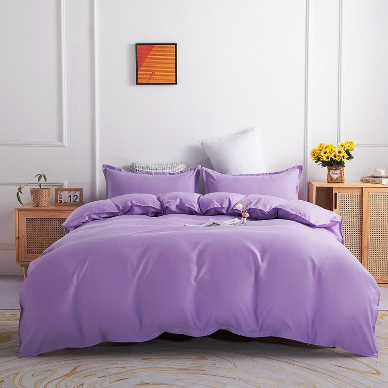 Pure Color Double-sided Four-piece Bedding Set