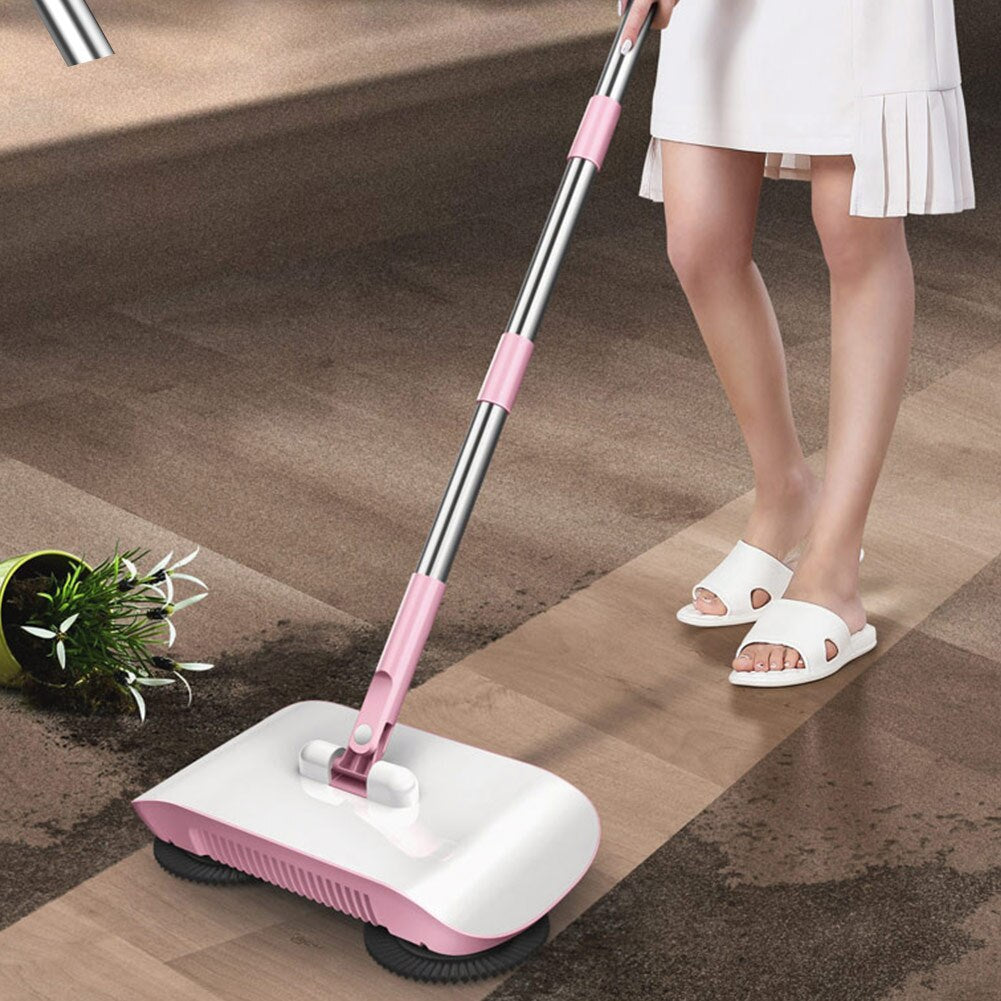 3-in-1 Hand Push Sweeper - Broom Dustpan Mop All-in-One Cleaner