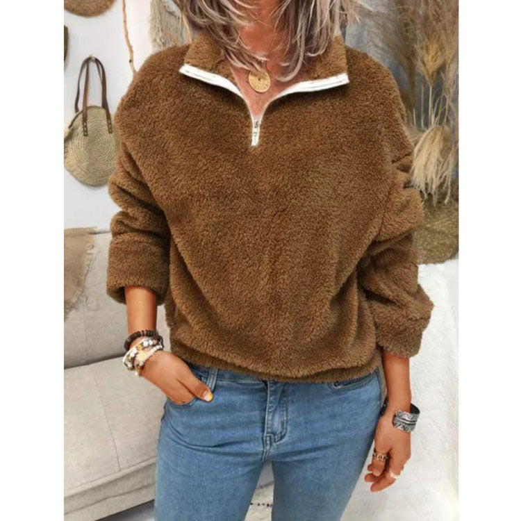 Women's New Style Coat And Sweater Women Plus Velvet Double-Sided Fleece Jacket Women