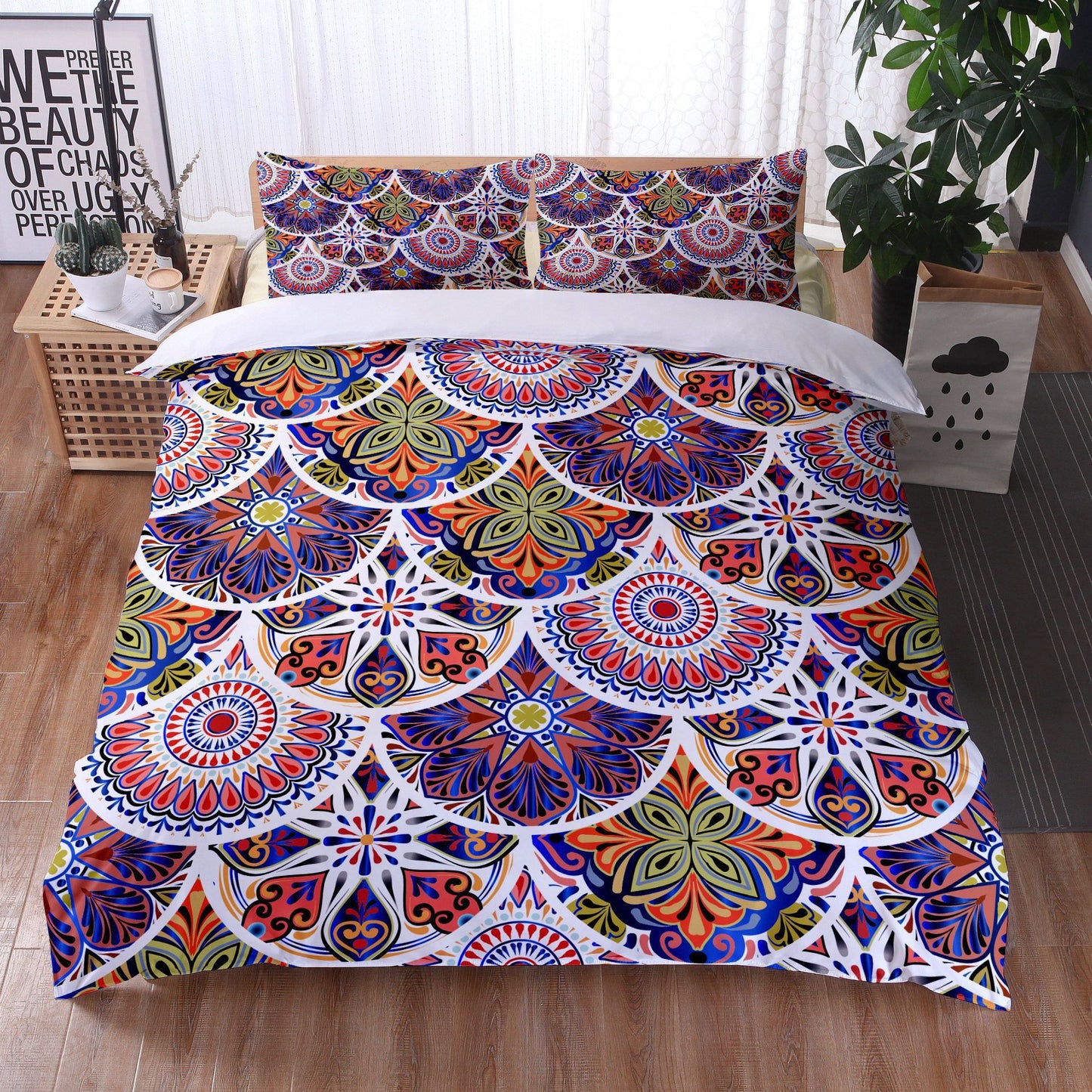 Mandala Bedding Quilt Cover Pillowcase Digital Printing Three-Piece Set