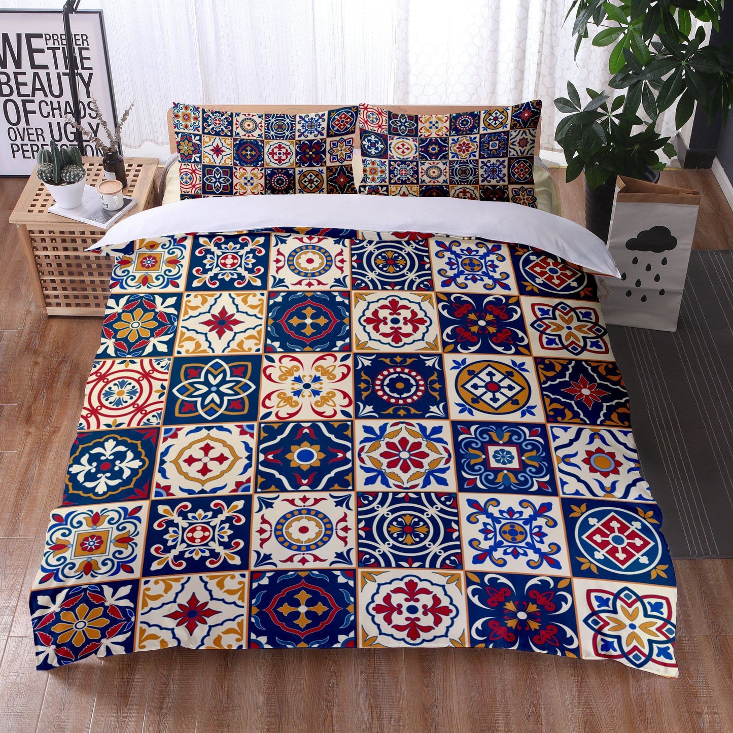 Mandala Bedding Quilt Cover Pillowcase Digital Printing Three-Piece Set