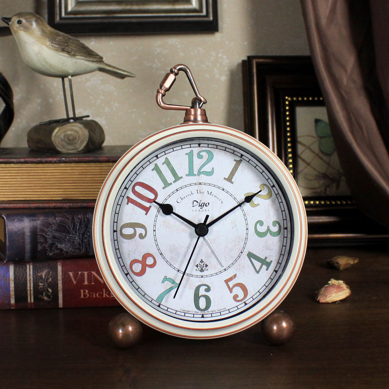 Creative Clock Ornaments Desk Clock Metal Alarm Clock
