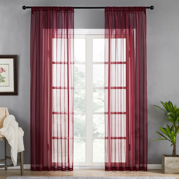 Factory Direct Sales Finished Window Screen Curtain Terylene Solid Color Window Screen Hot-selling