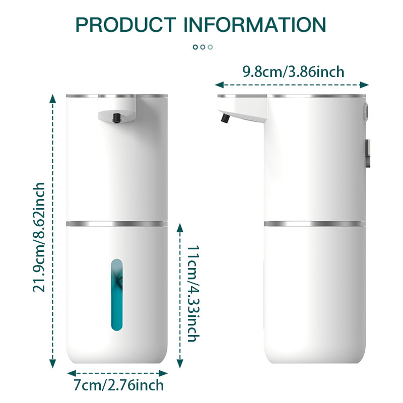 Automatic Soap Dispenser Touchless Foaming Soap Dispenser 380ml USB Rechargeable Electric 4 Level Adjustable Foam Soap Dispenser