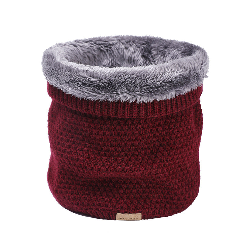 Plain Knitted Scarf Outdoor Velvet Padded Suit Neck Neck Protection Bandana