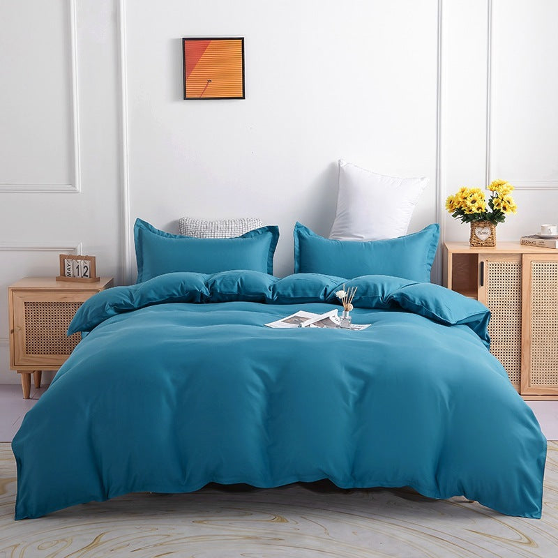 Pure Color Double-sided Four-piece Bedding Set