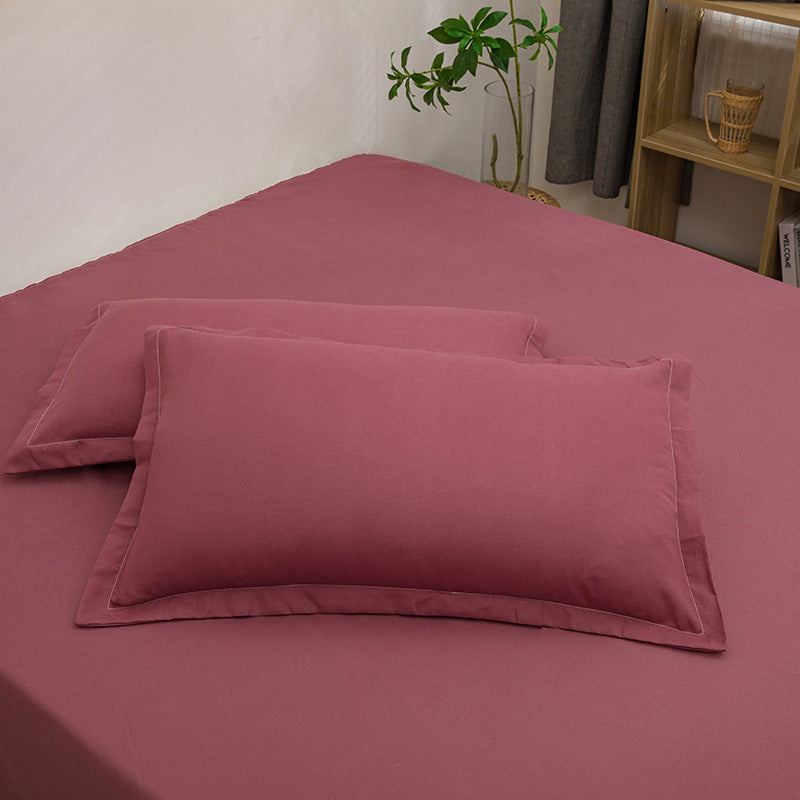 Pure Color Washed Cotton Pillowcase Single Pillowcase