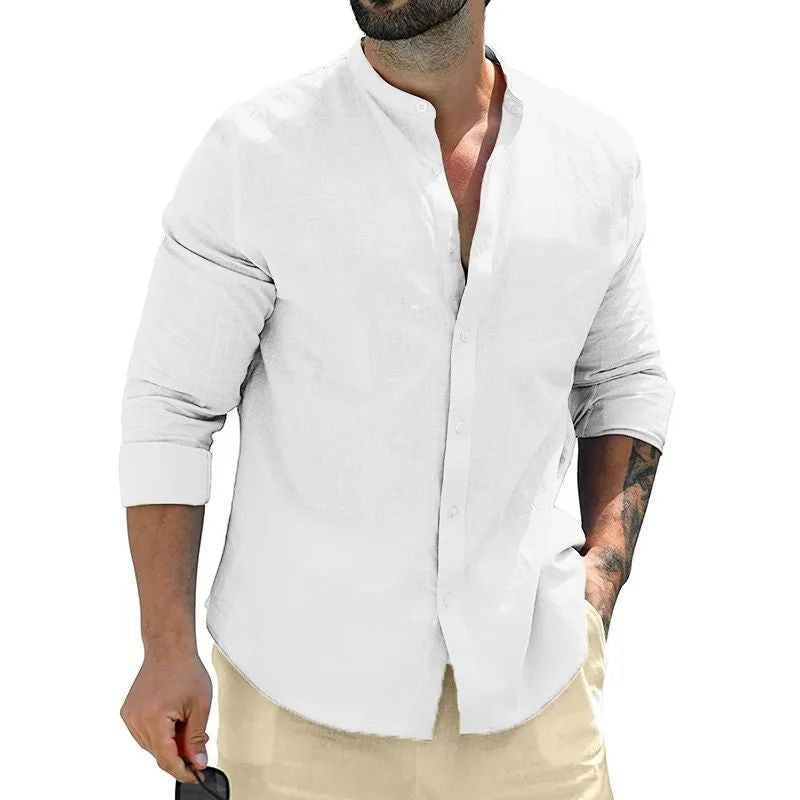 Autumn Mens Long Sleeve Shirts Cotton Business Men
