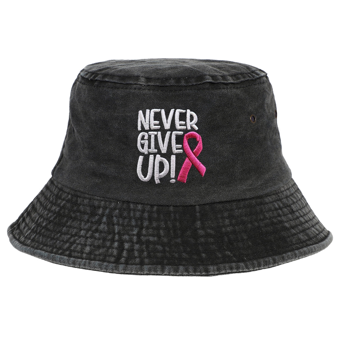 Breast Ribbon Embroidered Peaked Cap Baseball