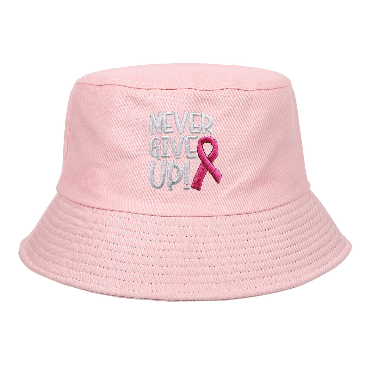Breast Ribbon Embroidered Peaked Cap Baseball