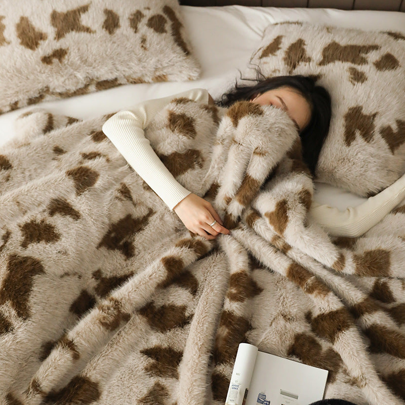 Long-haired Rabbit Wool Short Velvet Casual Cover Warm Blanket