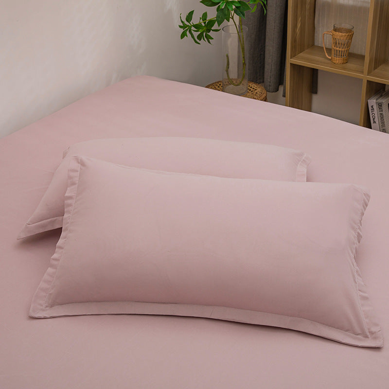 Pure Color Washed Cotton Pillowcase Single Pillowcase