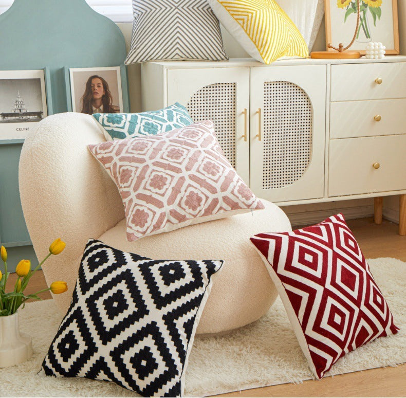 Embroidery Household Living Room Sofa Cushion Pillow Cover