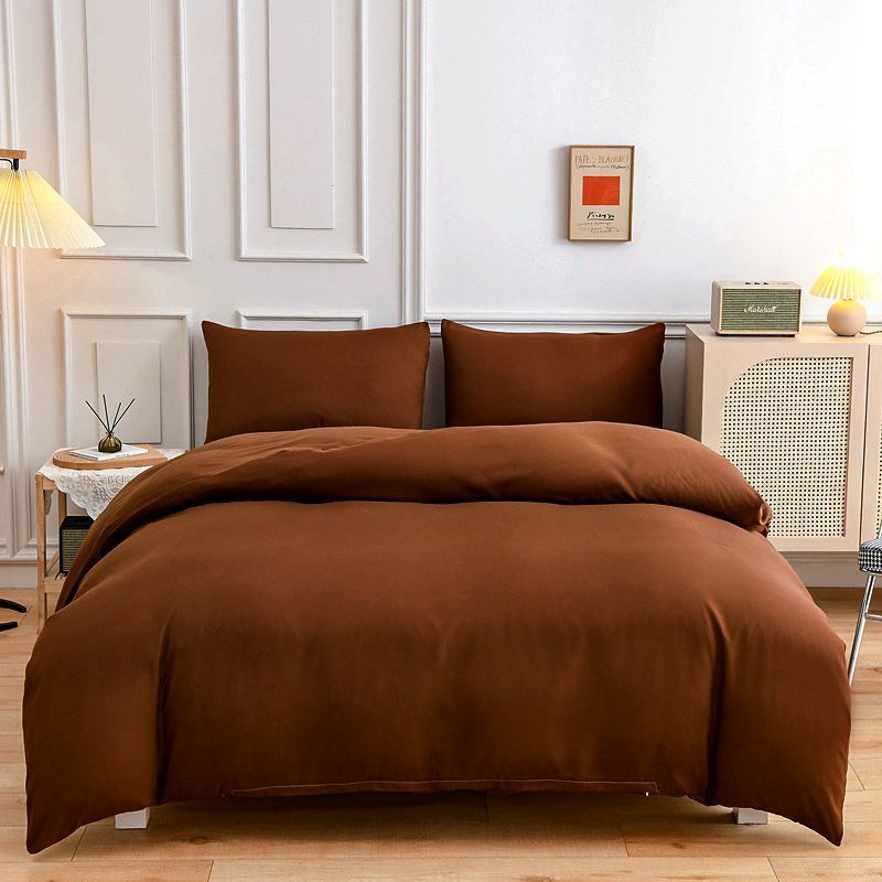 Pure Color Double-sided Four-piece Bedding Set