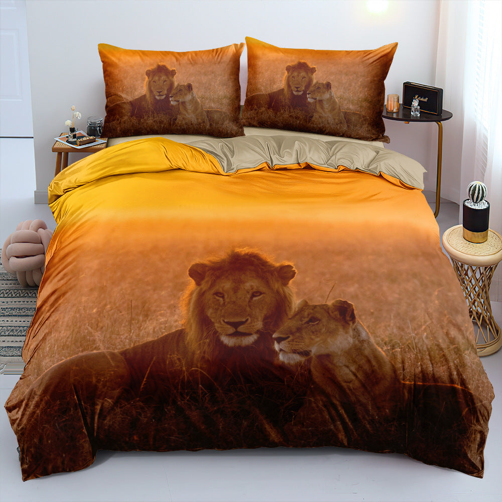 New Digital Lion Bedding Set