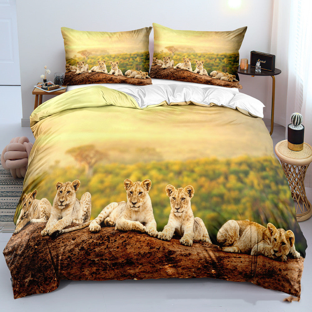 New Digital Lion Bedding Set