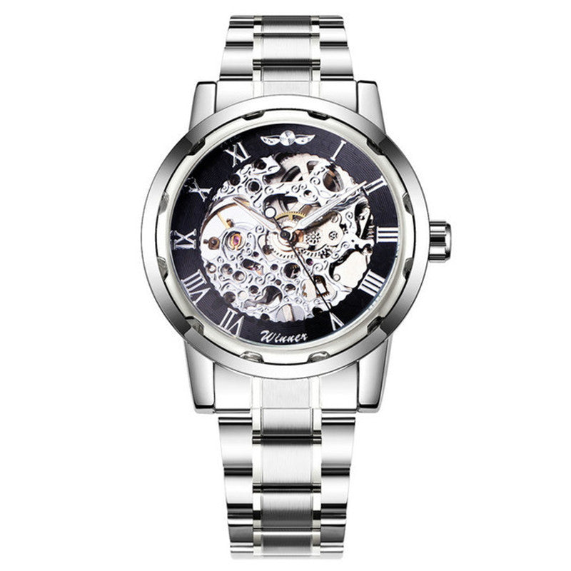 Business Leisure Hollow-out Room Gold Mechanical Watch