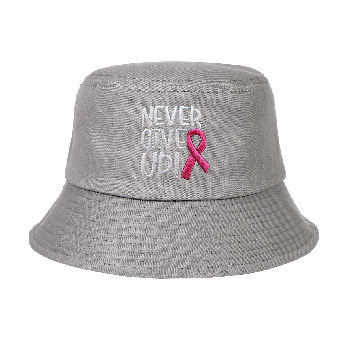 Breast Ribbon Embroidered Peaked Cap Baseball