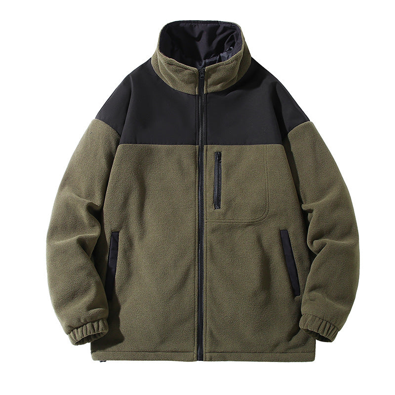 Men's Fashion Brand Jacket Coat Velvet Padded Thickened Top Cardigan Polar Fleece Jacket Women