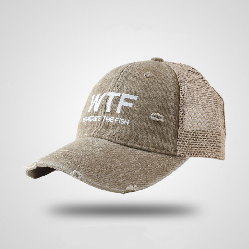 Couple's Letter Embroidered Washed Mesh Baseball Cap