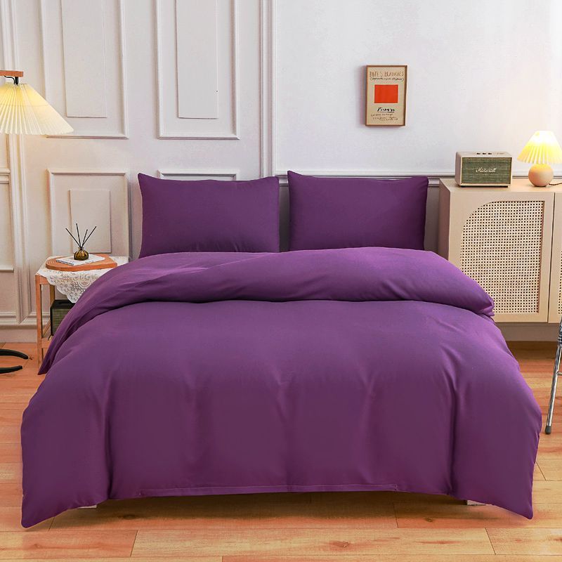 Pure Color Double-sided Four-piece Bedding Set