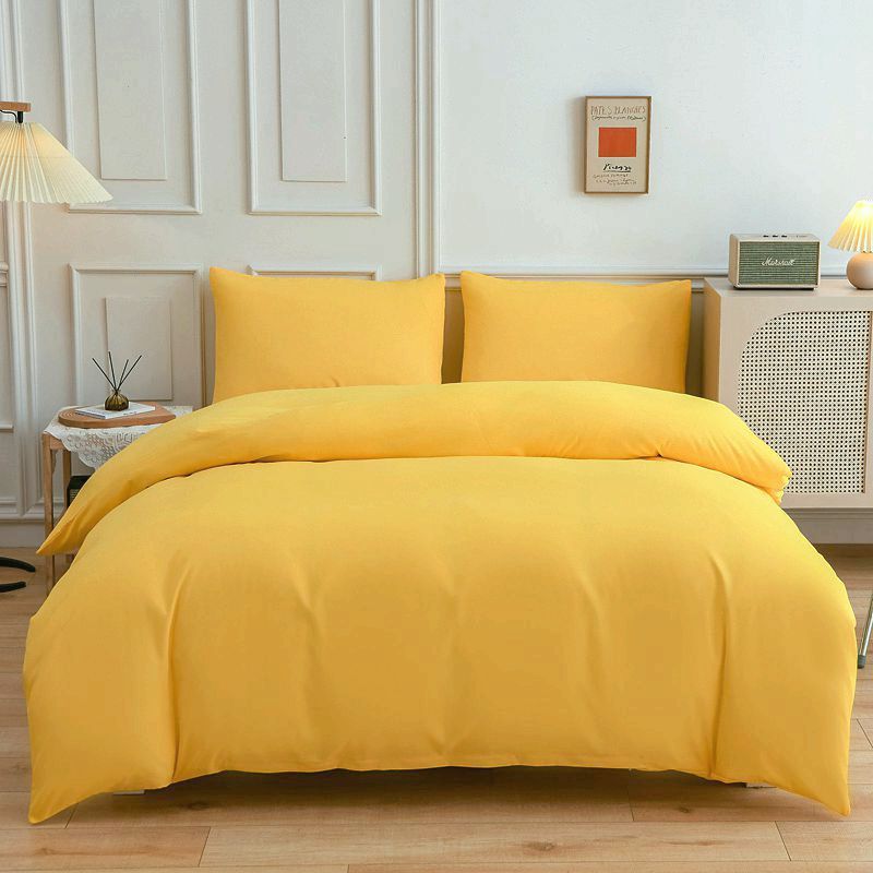 Pure Color Double-sided Four-piece Bedding Set