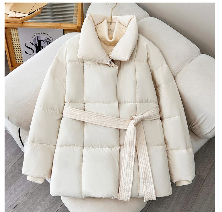 Waist-controlled Lace-up Cotton Coat Jacket Women