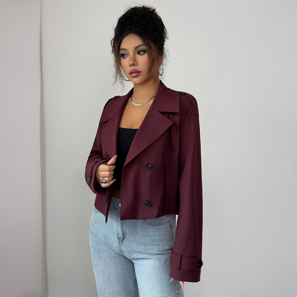 Casual Minimalist Long Sleeve Jacket Vest Coat Women