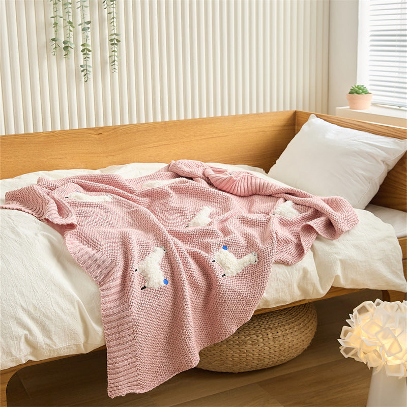 Three Dimensional Embroidered Knitted Children's Blanket Sofa Blanket