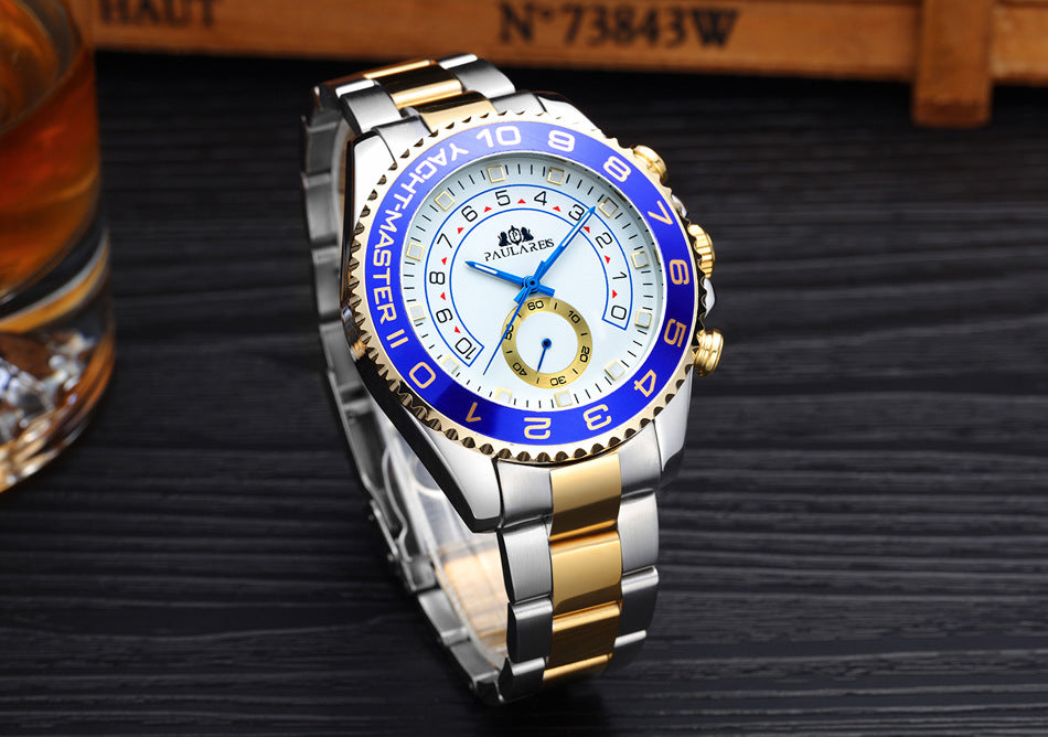 Automatic Mechanical Luminous Room Gold Steel Belt Men's Watch