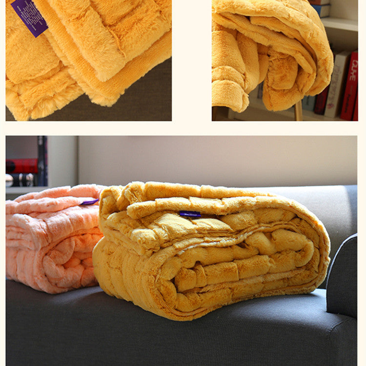 Thickened Double Layer Rabbit Hair Blanket Gift Box
