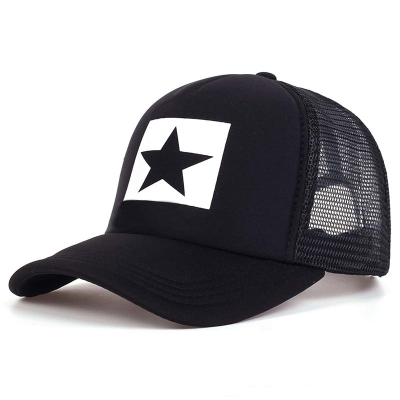 Five-pointed Star Letter Printed Sponge Baseball Hat