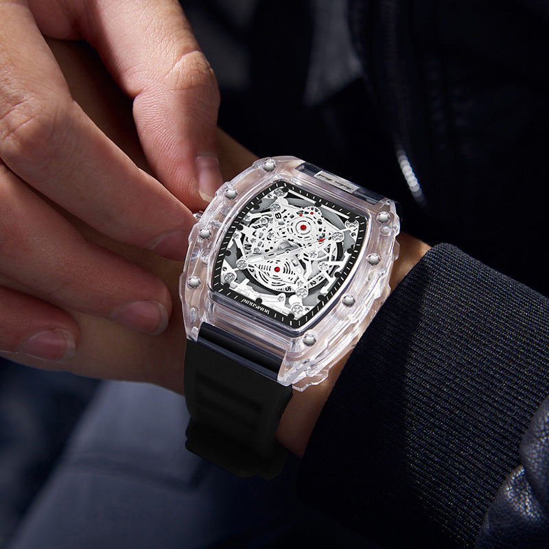 Wholesale Fashionable Transparent Mens Watches Waterproof Timepieces