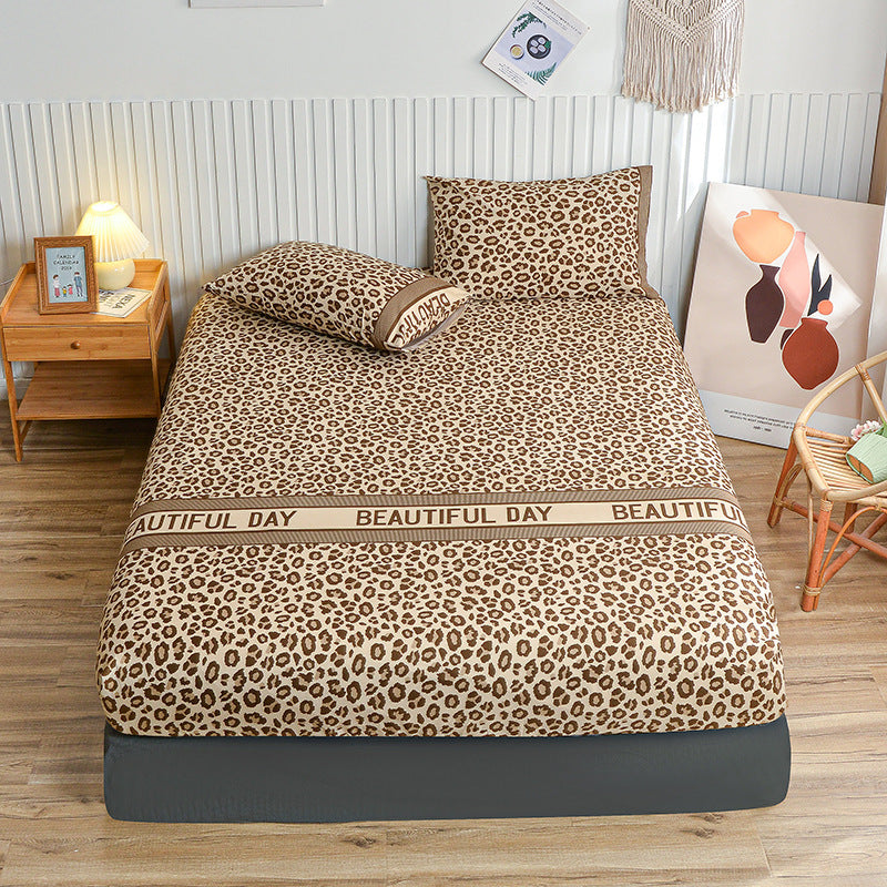 Brushed Printing Fitted Sheet Pillowcase Bedding