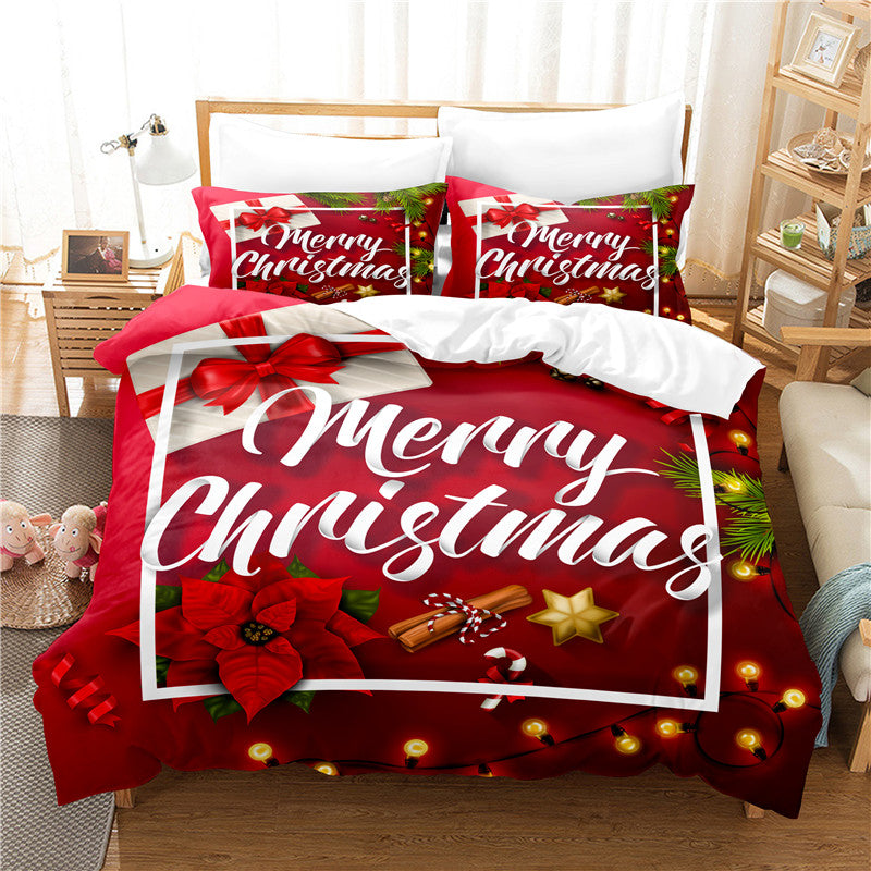 Merry Christmas 3‑Piece 3D Print Bedding Set