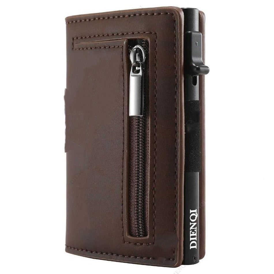 Ancient Carbon Fiber Pattern Men's Wallet Leather Multifunctional Card Holder