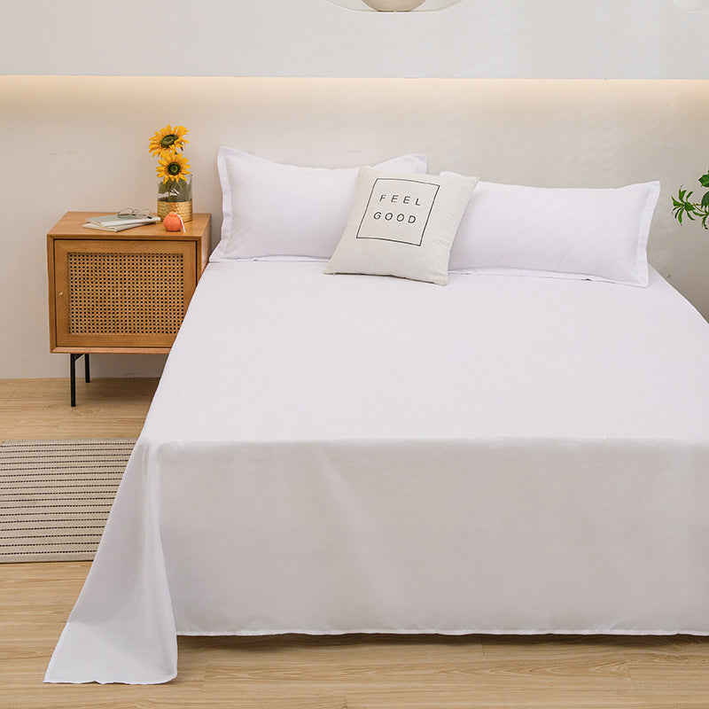 Bed Sheet Solid Color Skin-Friendly Cotton Bed Sheet Single-Piece School Dormitory Quilt Single Household Double Bed Sheet Pillowcase Three-Piece Set