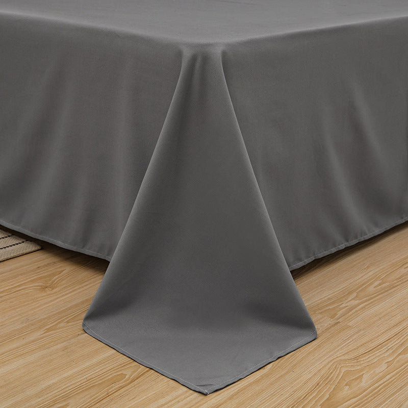 Bed Sheet Solid Color Skin-Friendly Cotton Bed Sheet Single-Piece School Dormitory Quilt Single Household Double Bed Sheet Pillowcase Three-Piece Set