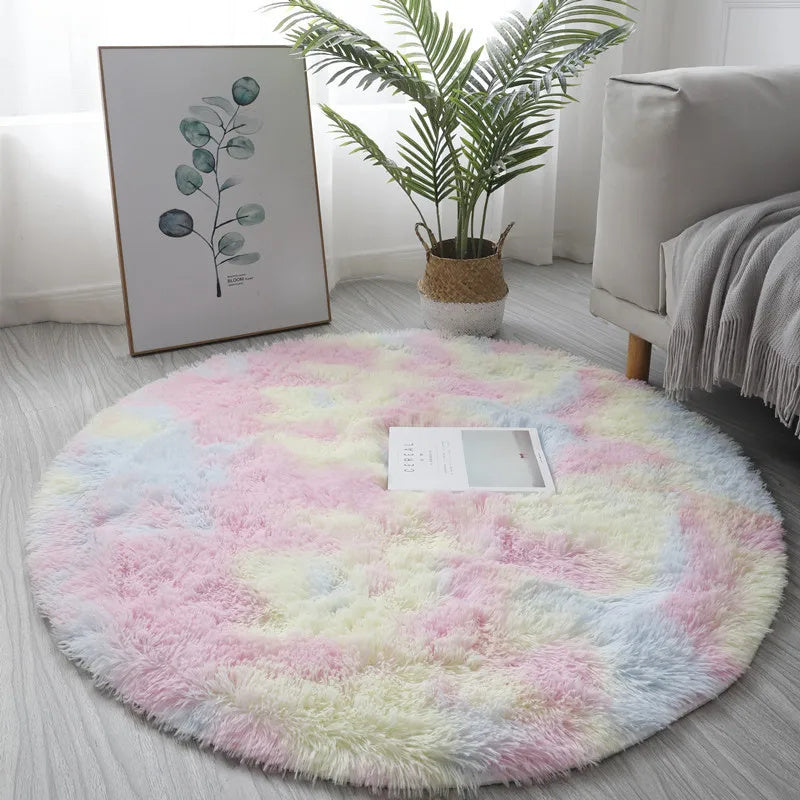 Fluffy Round Plush Rug – Super Soft Thick Carpet