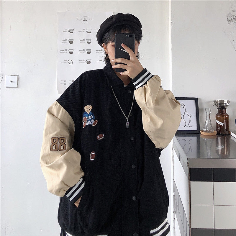 Women Baseball Uniform Autumn Coat Jacket High Street Style