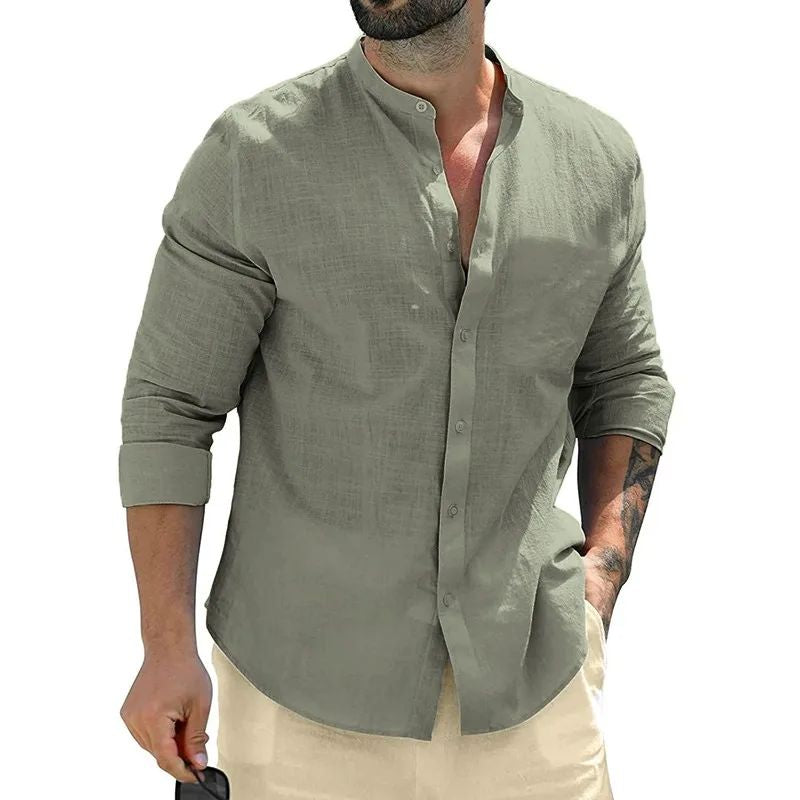 Autumn Mens Long Sleeve Shirts Cotton Business Men