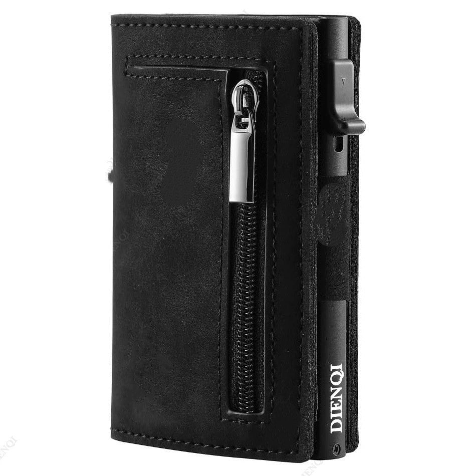 Ancient Carbon Fiber Pattern Men's Wallet Leather Multifunctional Card Holder