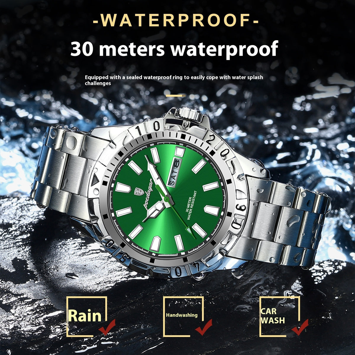 Swiss Brand Waterproof Fashion New Men's Super Strong Luminous Watch